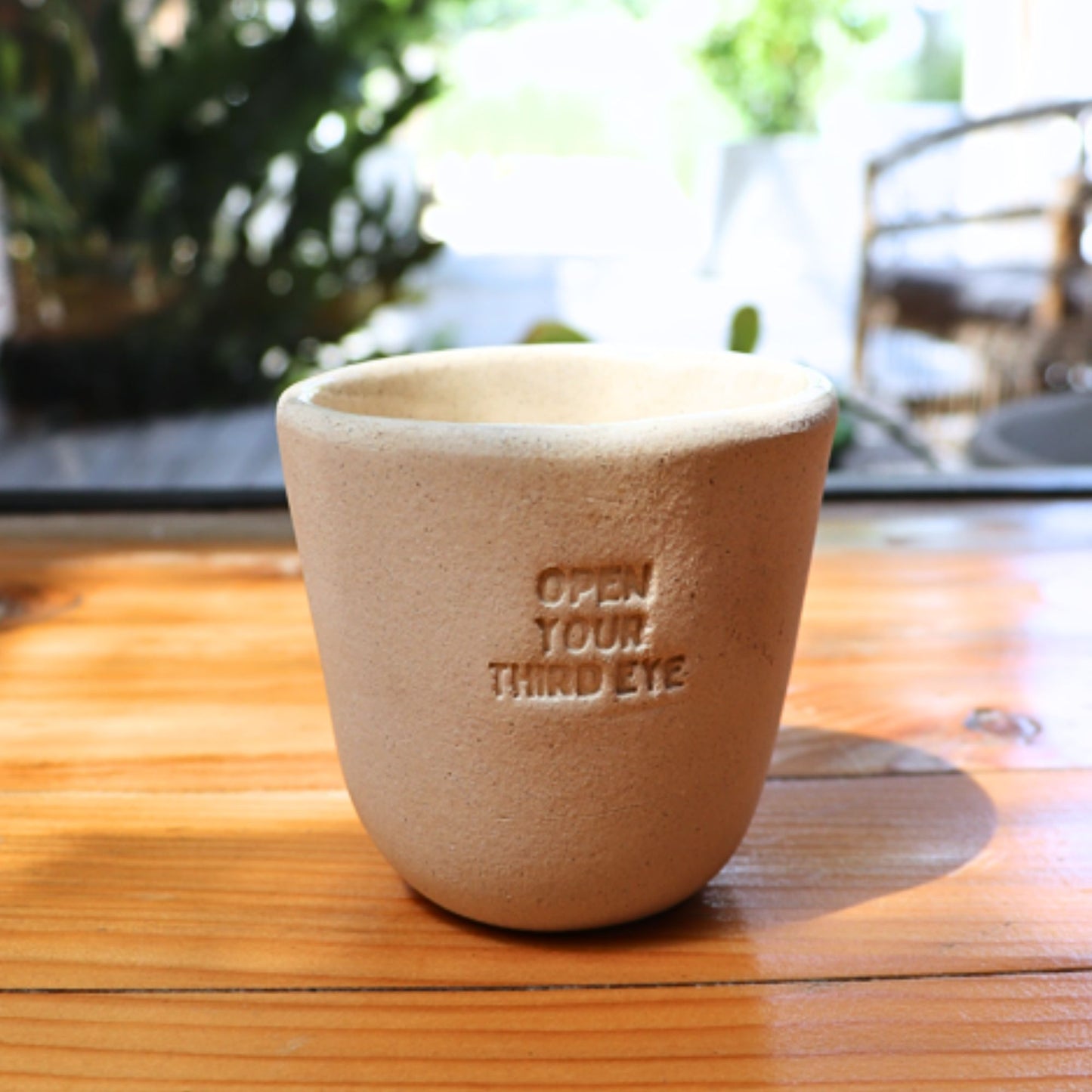 Hand-made Ceramic Intention Cup - Beige